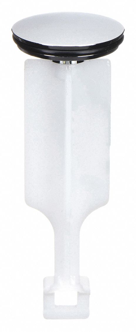 DRAIN STOPPER: 1¼ IN OVERALL DIA, BRASS, PLASTIC, CHROME, SILVER, POP UP, SINK