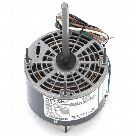 MARATHON MOTORS Direct Drive Blower Motor, 1/5 HP, Permanent Split ...