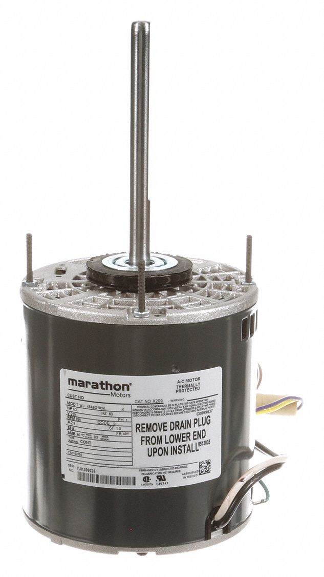 DIRECT DRIVE BLOWER MOTOR, 1 SPEED, OPEN AIR-OVER, RING MOUNT, 1/3 HP, 230 V AC, AUTO