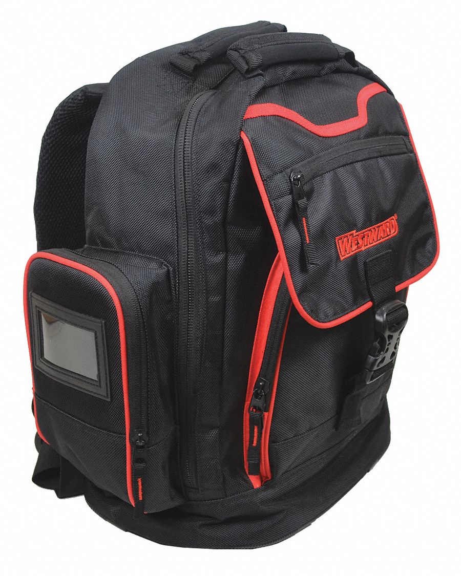 WESTWARD Tool Backpack 4 Outside Pockets, 15 Inside Pockets, 19 1/2 in
