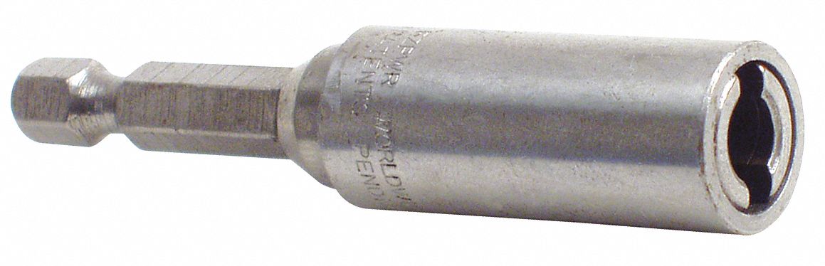 Nutsetter: Ceiling Lag Screw Driver, Imperial, 1/4 in Fastening Size, Screw, Steel