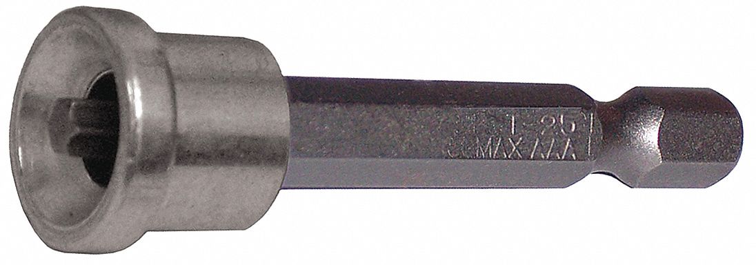 Power Bit: Power Bit, T25 Bit Size, Imperial, Torx® Head, Std, 2 in Overall Lg, 2 PK
