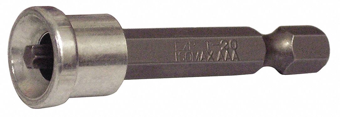 Power Bit: Power Bit, T20 Bit Size, Imperial, Torx® Head, Std, 2 in Overall Lg, 5 PK
