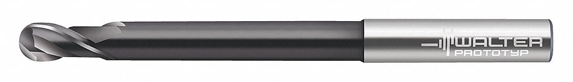 Ball End Mill, 1/2" Dia., 1/2" Cut, Carbide