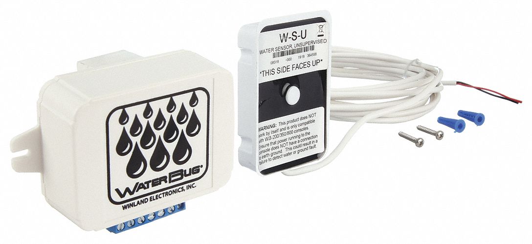 Water Detection System: Electric-Corded, 12 to 24V AC/DC, 140°F Max. Op Temp