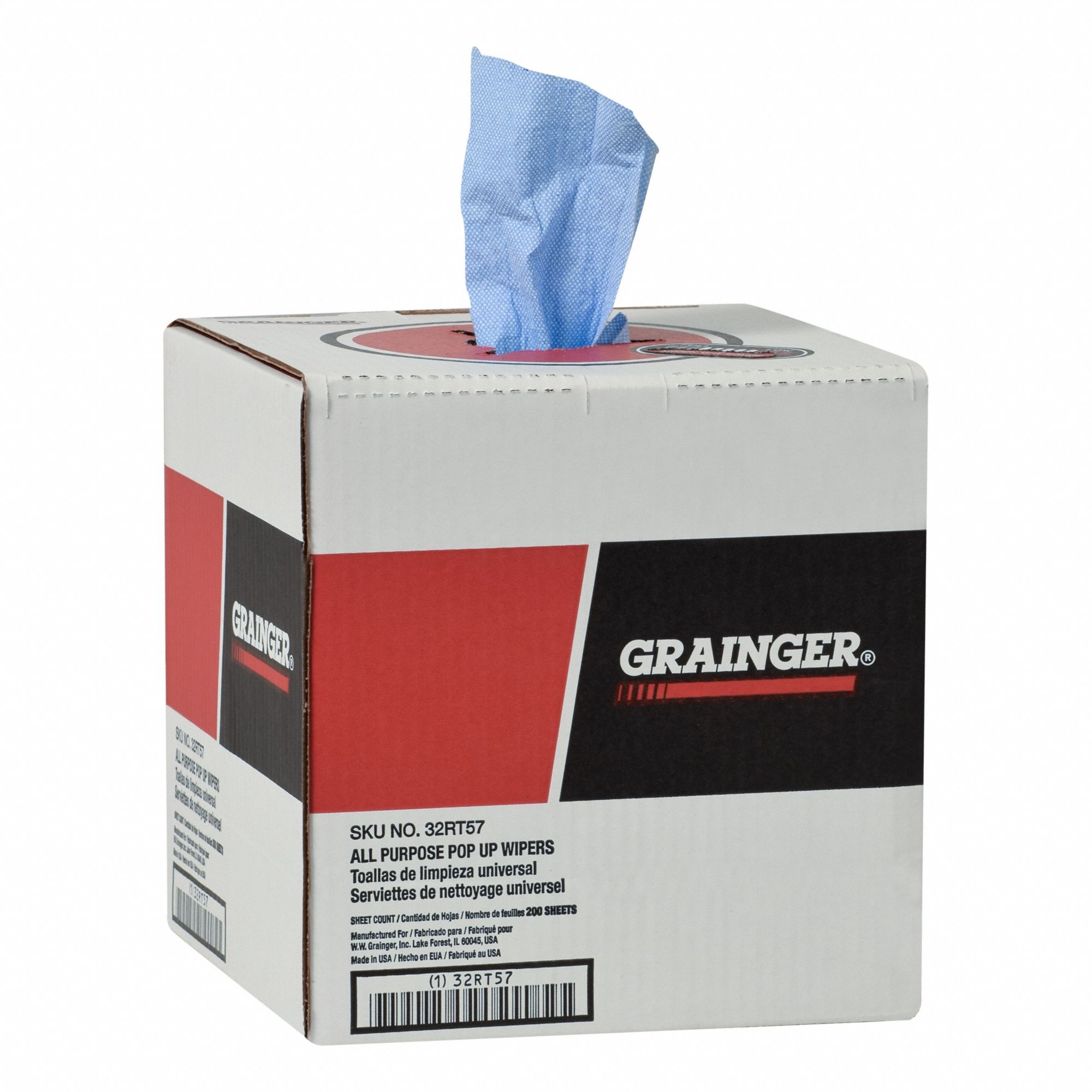 Dry Wipe Roll: Dispenser Box, Super Heavy Absorbency, Good Wet Strength, GRAINGER G40, Blue