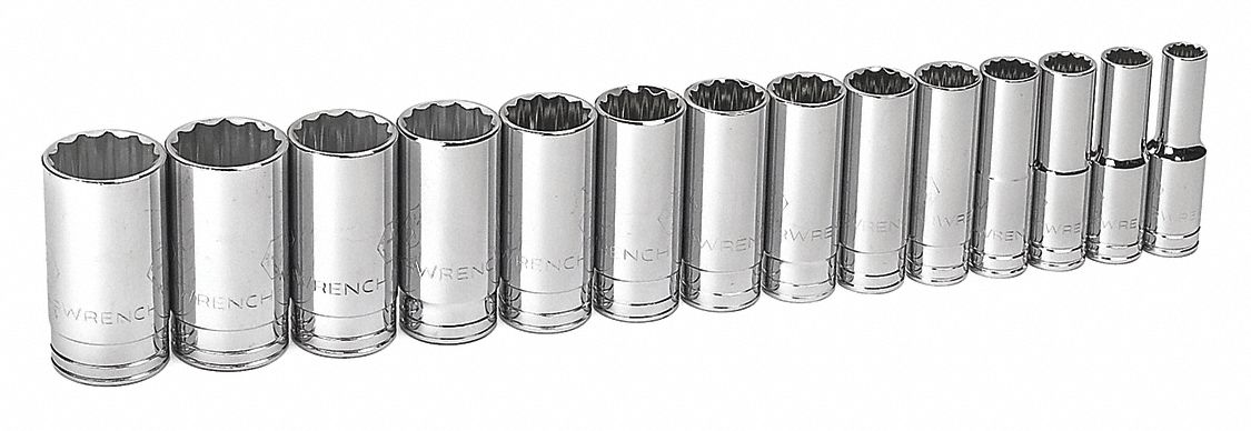 Set Skt Dp Sae 1/2Dr 12Pt 14Pc