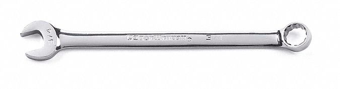COMBINATION WRENCH, ALLOY STEEL, CHROME, 1/4 IN HEAD SIZE, 5 IN OVERALL L, OFFSET
