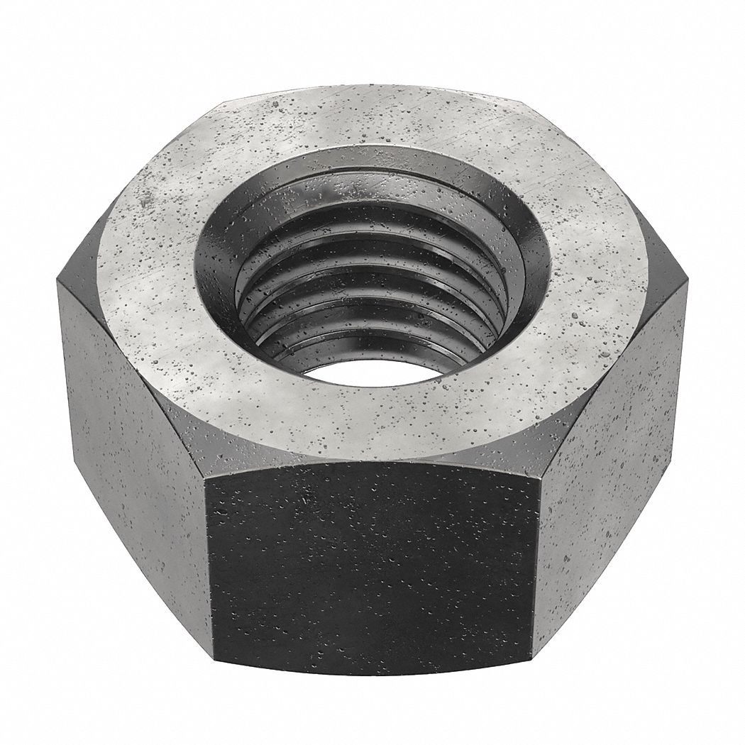 Hex Nut: Heavy Hex, 5/8"-11 Thread, 1 1/16 in Hex Wd, 39/64 in Hex Ht, Steel, Grade DH, Plain, 10 PK