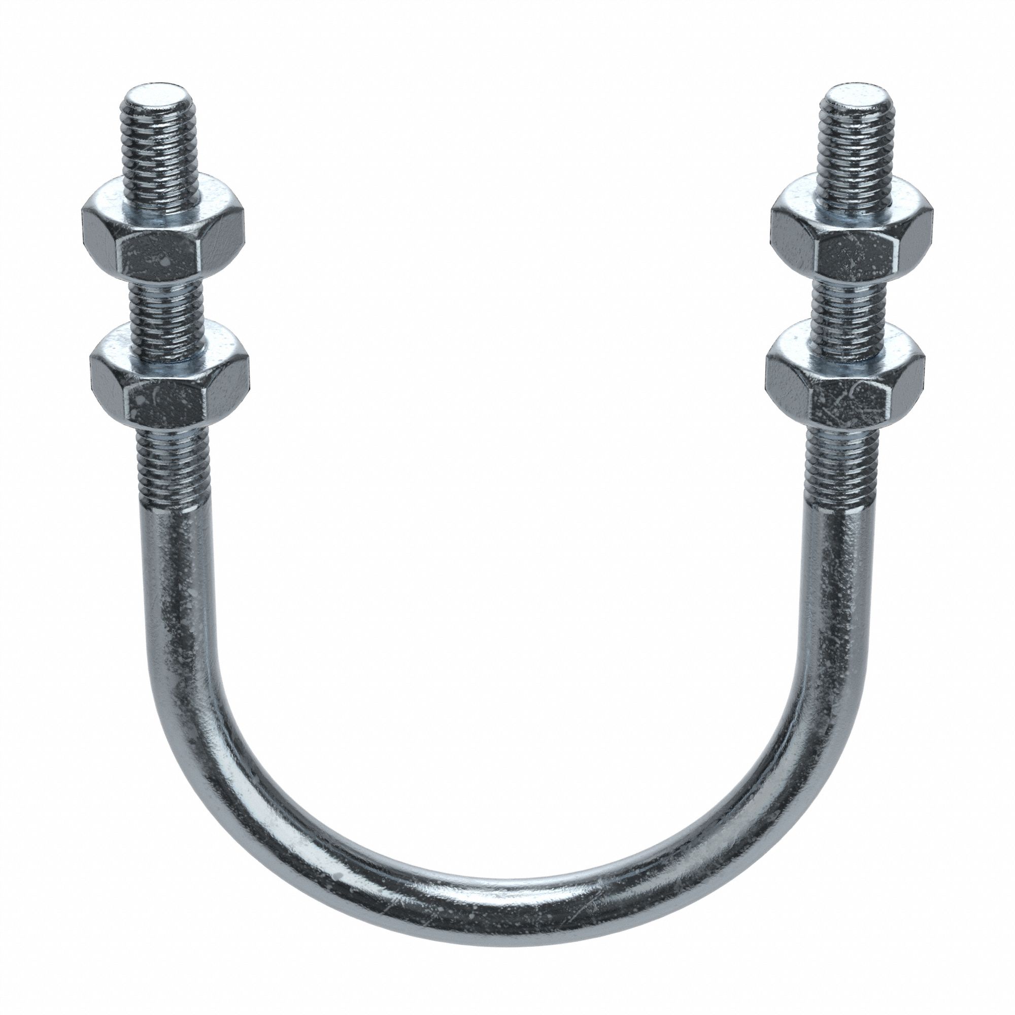 Standard U-Bolt: 1/2"-13 Thread Size, For Pipe Size 2 1/2 in, 5 7/32 in Inside Ht, Steel, 5 PK