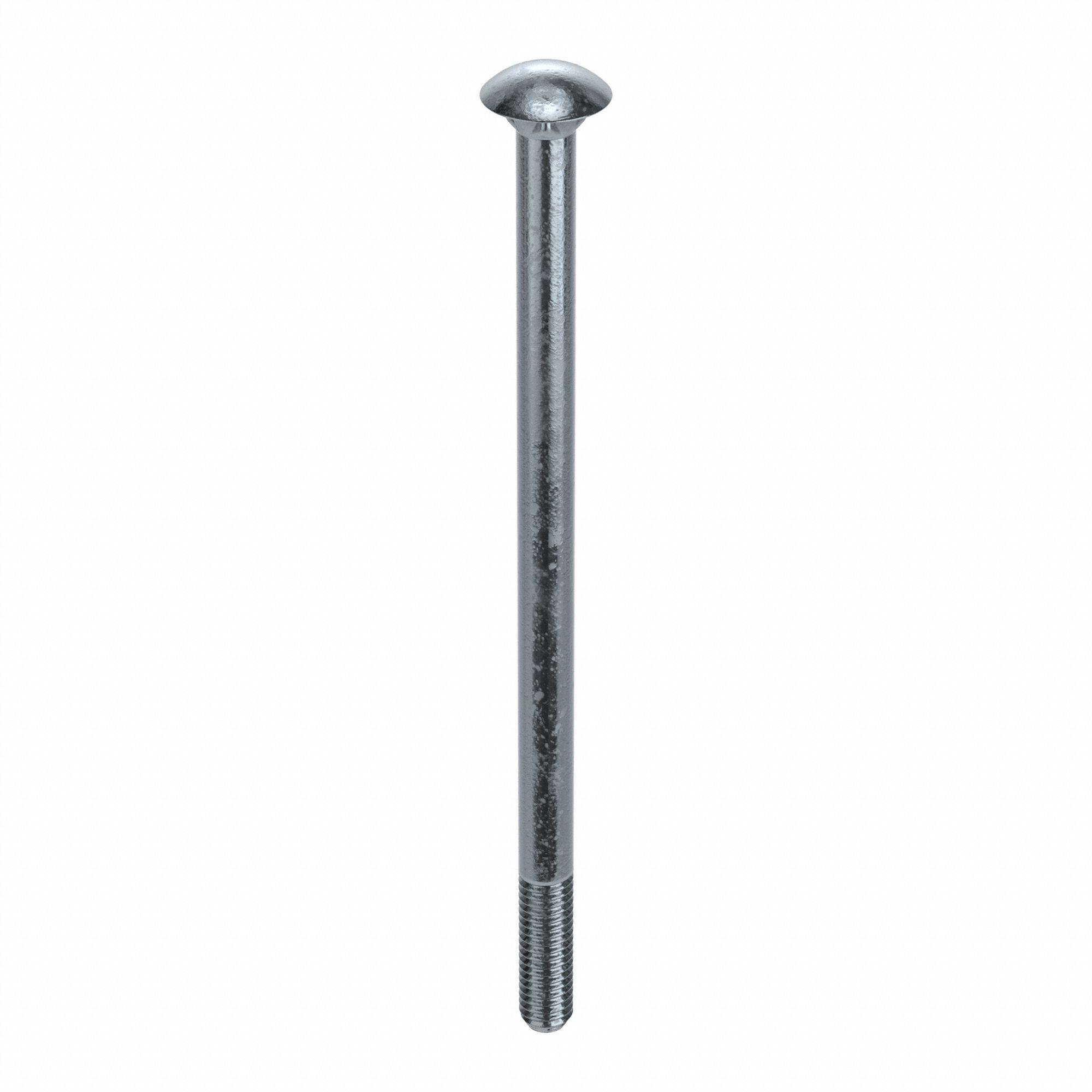Carriage Bolt: Square Neck, 1/2"-13 Thread Size, 8 in lg, Steel, Grade 2, Zinc-Plated, 10 PK