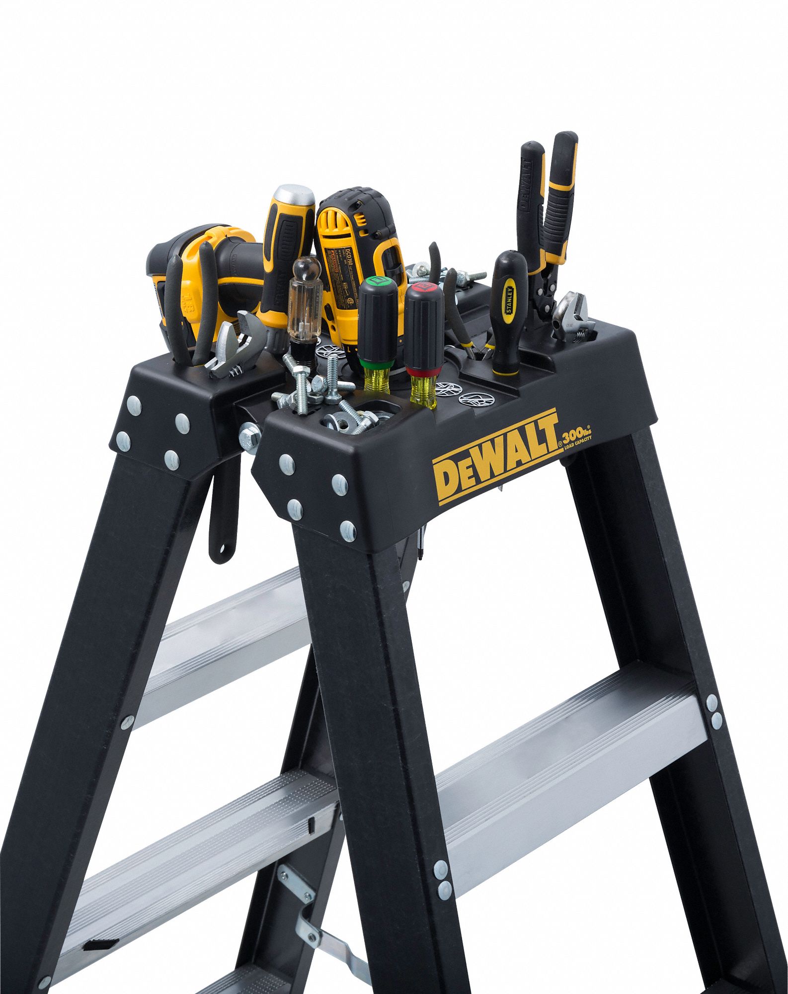 DEWALT Twin Stepladder 4 ft Ladder Ht, 3 Steps, 300 lb Load Capacity, 37 1/2 in Base Spread