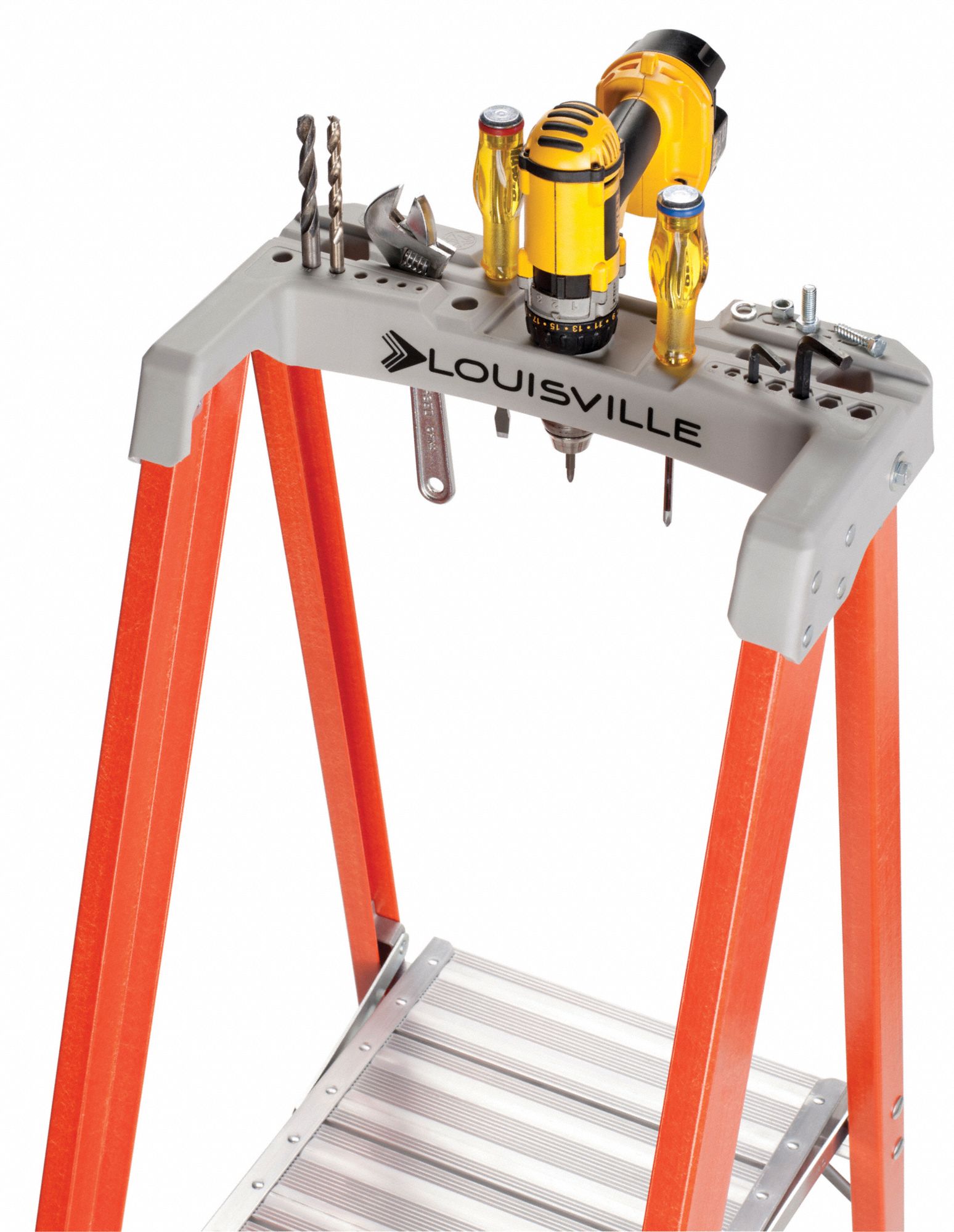 LOUISVILLE Fiberglass Platform Stepladder 5 Ft 3 In Ladder Height 2