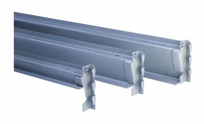 Heavy Duty Beam: Heavy Duty Beam, 96 in x 3 5/8 in, 1, 650 lb Load Capacity, 14 ga Beams, Gray