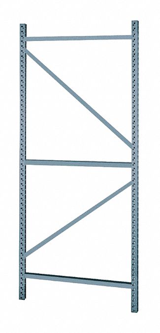 Bulk Storage Upright Frame: 72 in Overall Ht, 14 ga, 10, 000 lb Load Capacity, Powder Coated