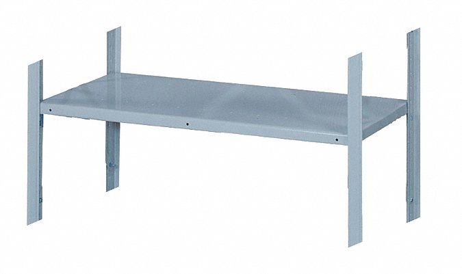 Shelf: 36 in Overall Wd, 24 in Overall Dp, 18 ga, Dove Gray, 1, 250 lb Shelf Capacity