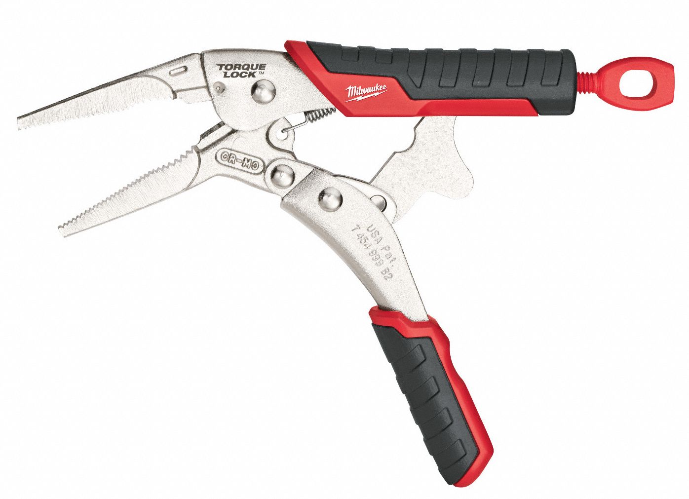 MILWAUKEE Long Nose Locking Pliers, Jaw Capacity 213/32 in, Jaw