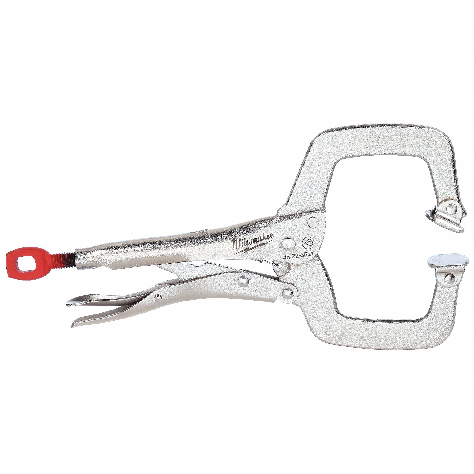 LOCKING C-CLAMP, SWIVEL, 4 IN MAX JAW OPENING, 4 IN THROAT D, 11 IN OVERALL CLAMP L