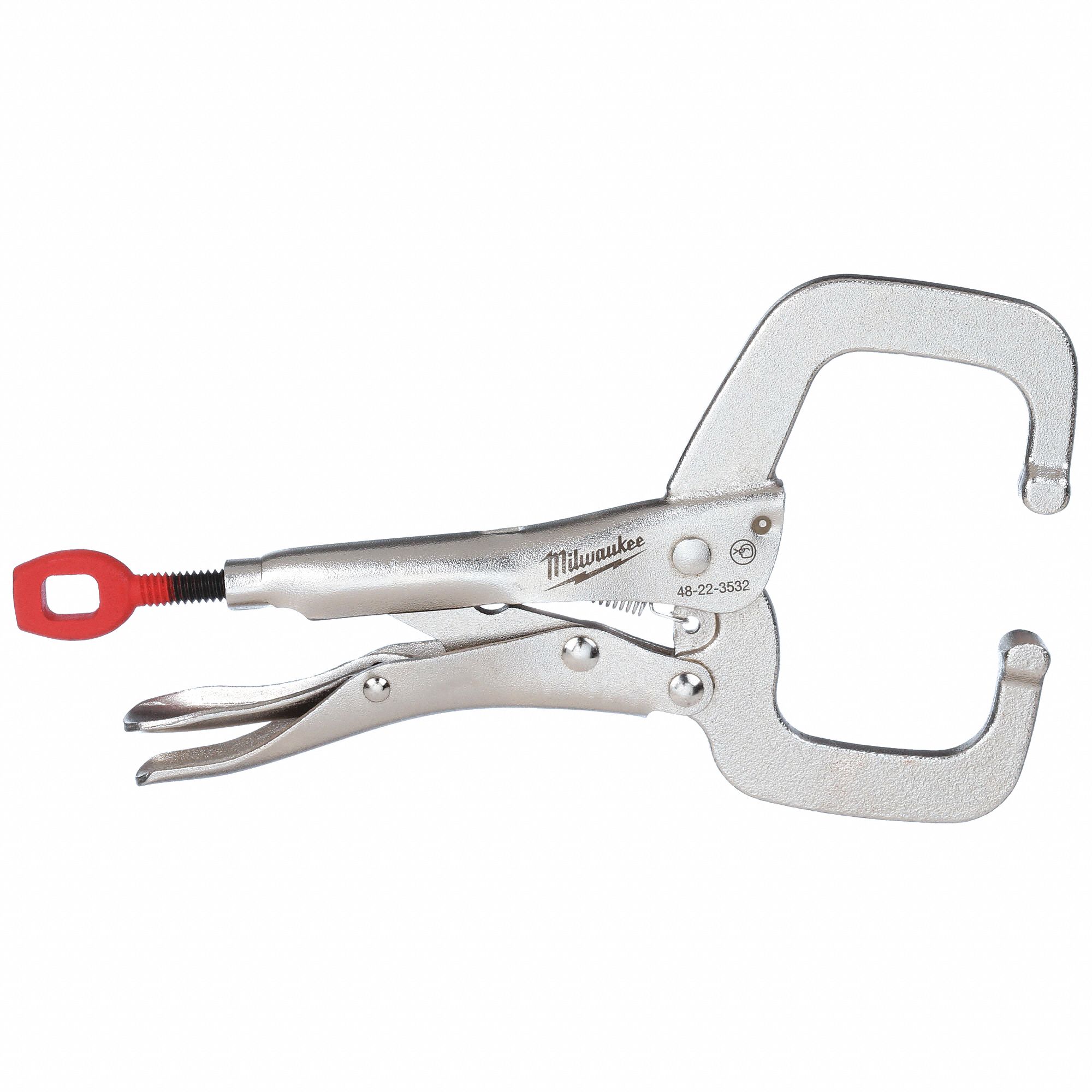 LOCKING C-CLAMP, FIXED, 2 IN MAX JAW OPENING, 2 1/4 IN THROAT D, 6 IN OVERALL CLAMP L