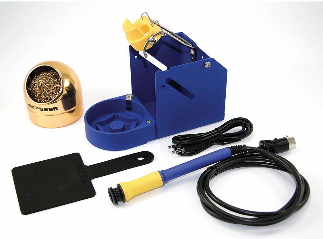 HAKKO Soldering Iron Kit, Blue/Yellow, 1.3m L 32TU68FM203002 Grainger