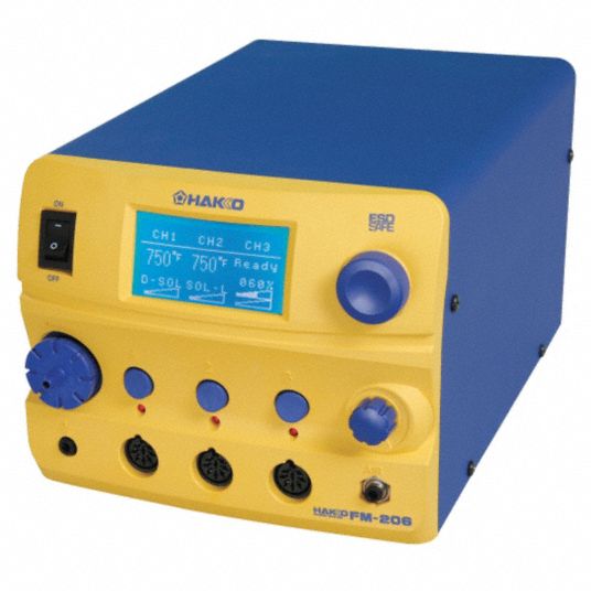 HAKKO, 3 Channel, 410 W, Rework Station 32TV03FM20655 Grainger