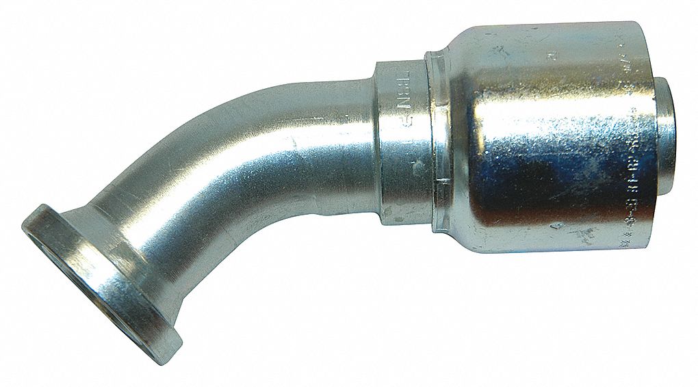 HYDRAULIC HOSE FITTING, BARBED, SER 77U, CRIMPED, 60 °  ELBOW, CATERPILLAR, 1 1/2 X 1 1/2 IN, ST