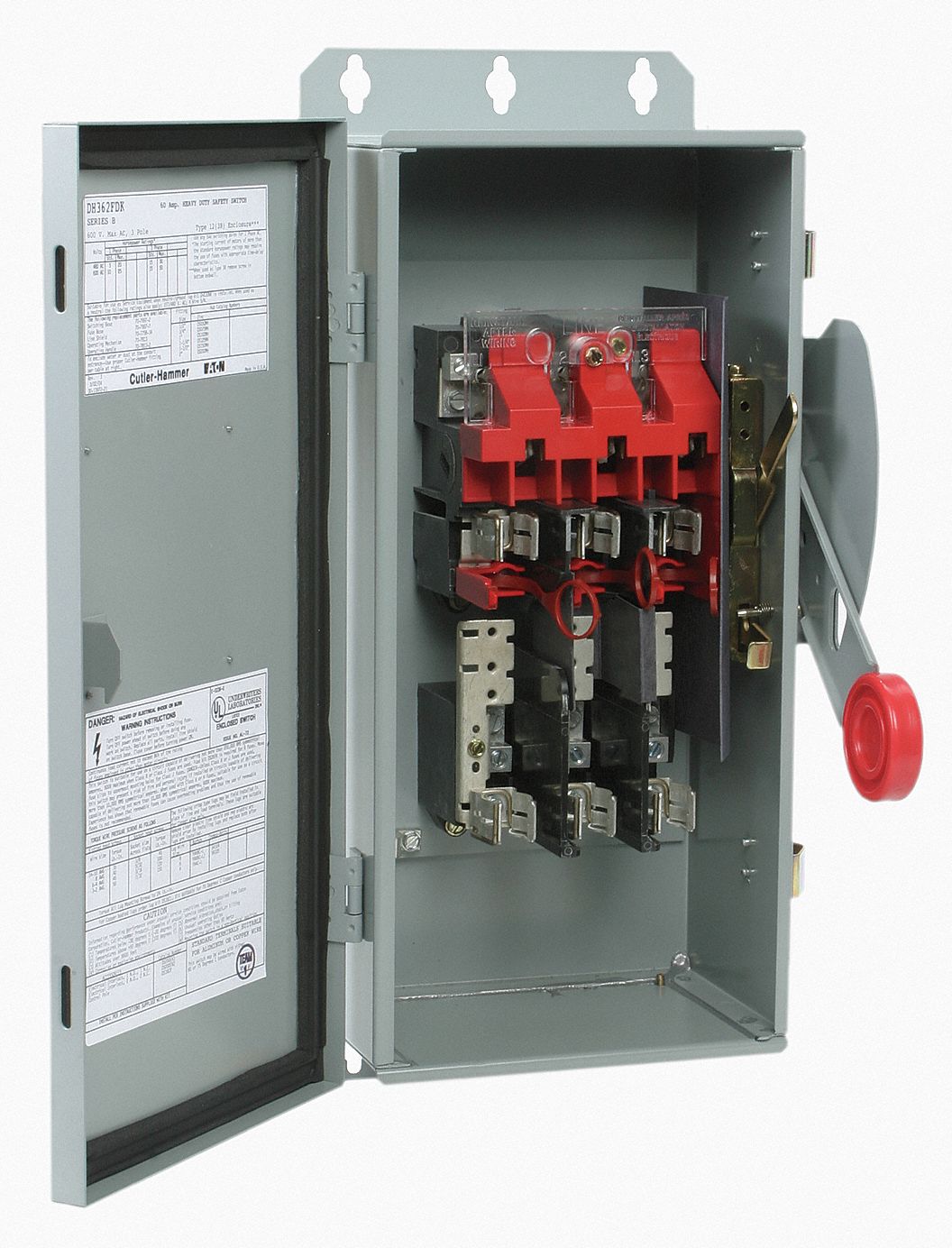 EATON Safety Switch, Fusible, Heavy, 600V AC/250V DC Voltage, 3 Phase ...