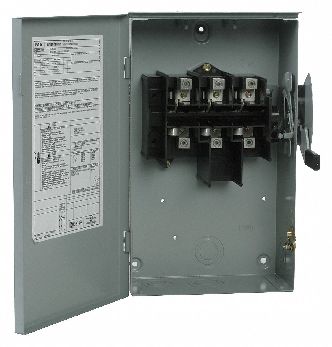 EATON Safety Switch, 3R NEMA Enclosure Type, 100 Amps AC, 30 HP ...