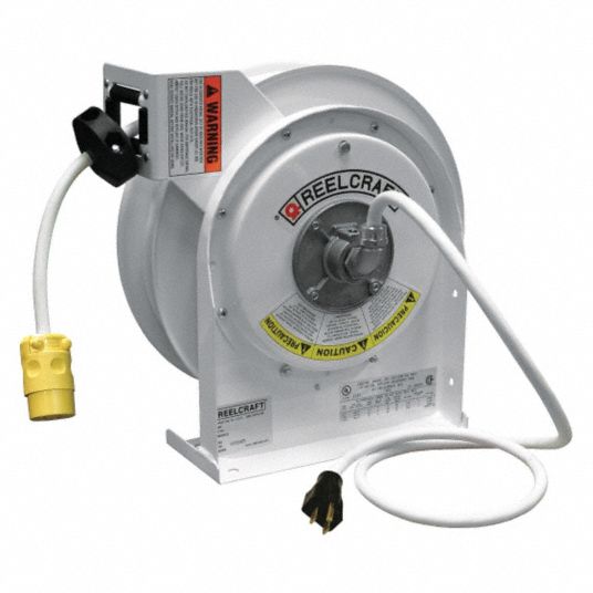 REELCRAFT Extension Cord Reel, Spring Retraction, 120V AC, Single