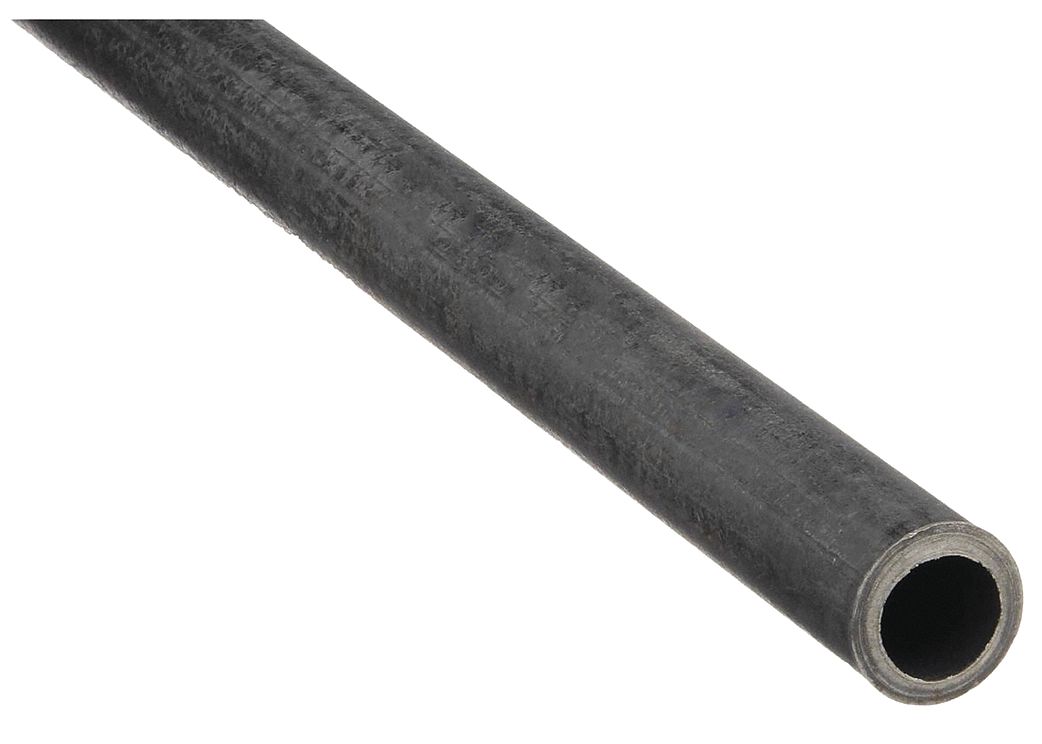 Nipple: Black Anodized Steel, 1 in Nominal Pipe Size, 12 in Lg, Unthreaded, Schedule 80, Male Male