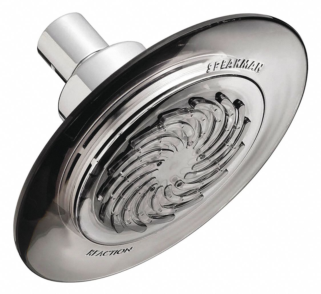 Fixed Showerhead: Reaction S-4002, 1.75 gpm Fixed Showerhead Flow Rate, Plastic, Single