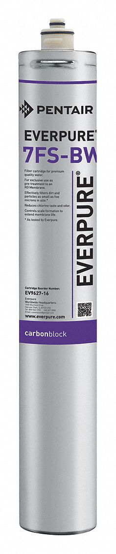 Water Filter Cartridge: 5 micron, 2.5 gpm, 30, 000 gal, 20 3/4 in Overall Ht