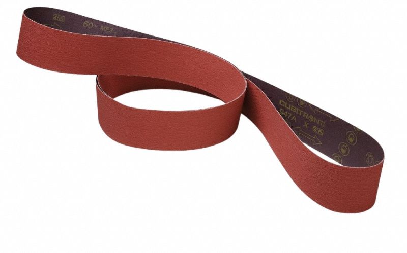 Sanding Belt: 1 in W x 30 in L, Ceramic, 120 Grit, X Wt Cloth Backing, 947A