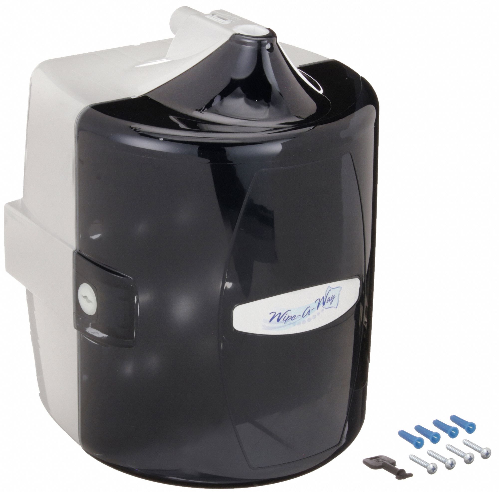 WET WIPE DISPENSER, (800) WIPES CAPACITY, PLASTIC, UNIVERSAL, BLACK