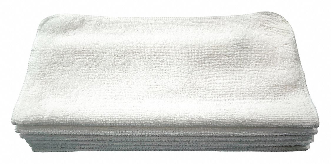 Microfiber Cloth,12" x 12",White,PK12