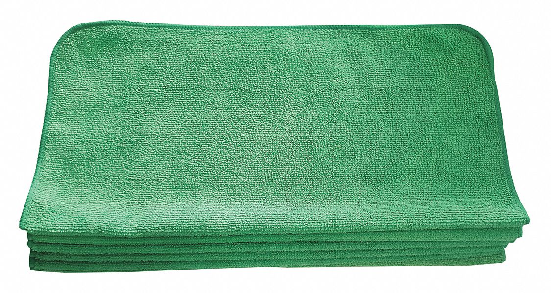 Microfiber Cloth,16" x 16",Green,PK12