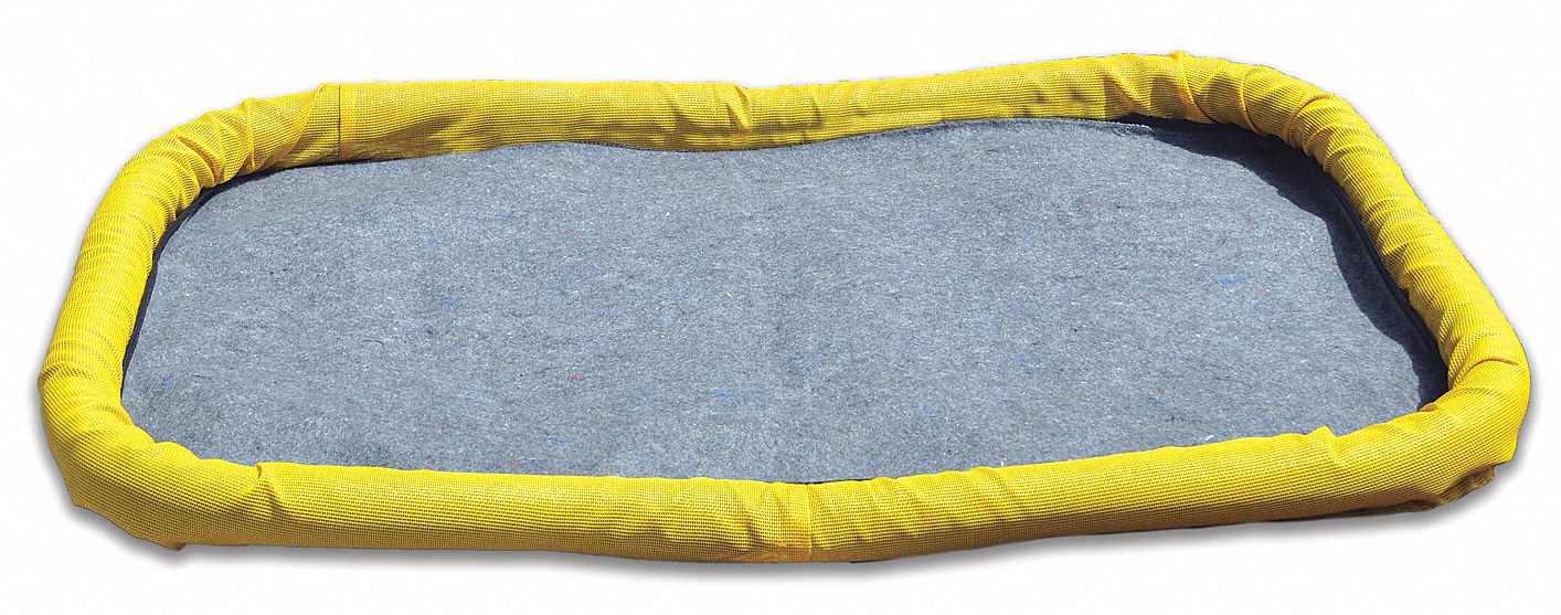 Filter Berm Pad Liner: Fuel/Grease/Hydrocarbons/Oil, 24 in x 30 in, 4 Pads, Gray, 4 PK