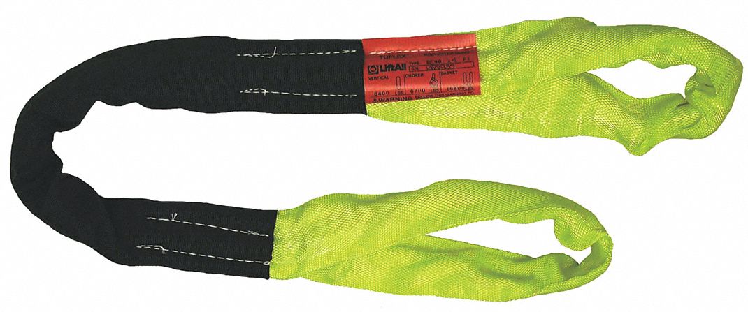 Roundsling: Type 3, Polyester, Polyester Sleeve w/ Nylon Cover, 12 ft Sling Lg