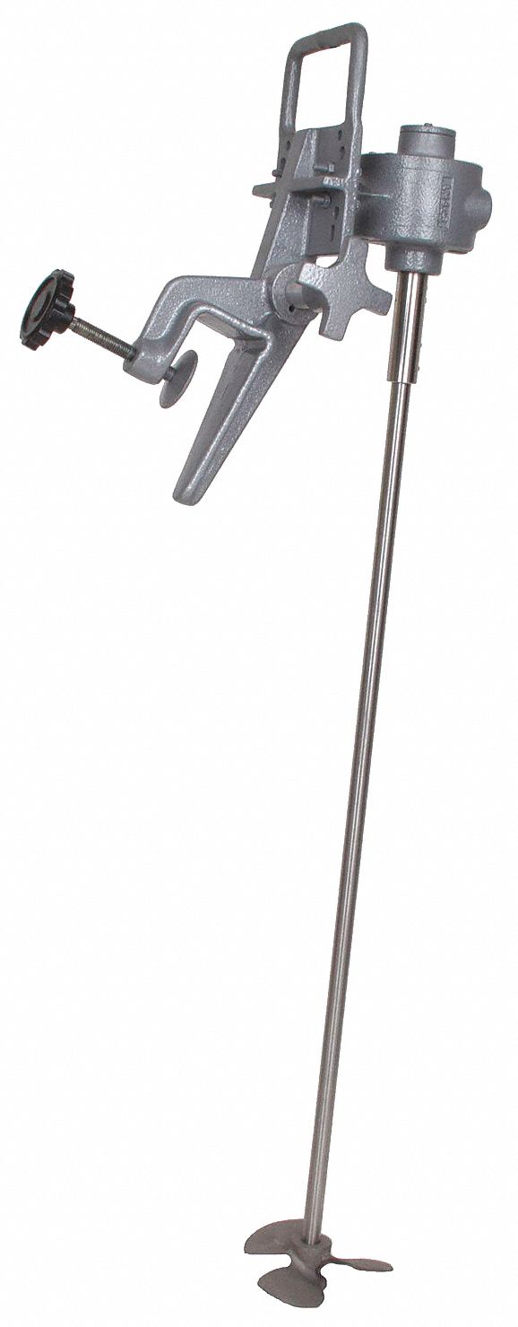 Tank Mixer: 1/4 in Female NPT Inlet, Clamp, Side, 36 in Shaft, Fixed Propeller Type