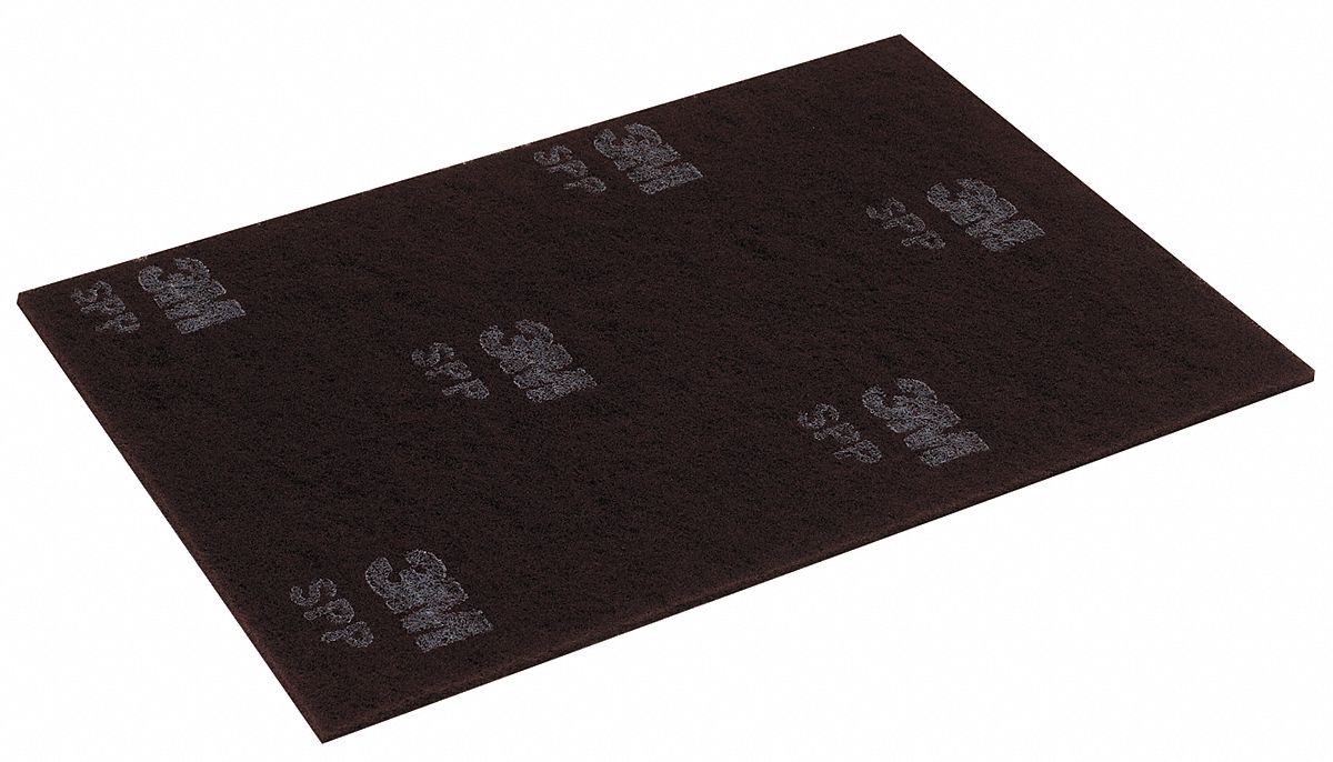 Stripping Pad: 12 in Wd, 18 in Lg, Fiber, Maroon, 600 RPM Max Speed, Rectangular, 10 PK