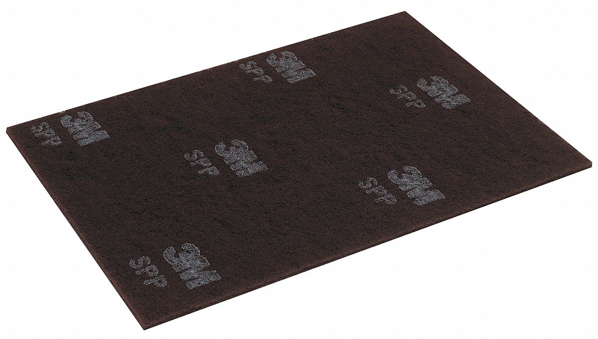 Stripping Pad: 14 in Wd, 28 in Lg, Fiber, Maroon, 600 RPM Max Speed, Rectangular, 10 PK