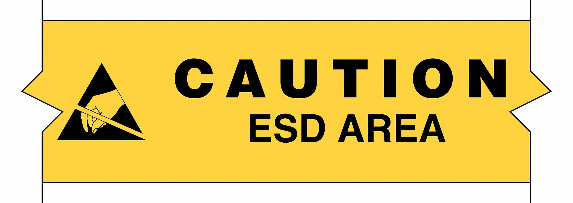 Floor Marking Tape: Message, Message, Black/Yellow, Hazard Warning, 2 in x 100 ft, 8 mil Tape Thick