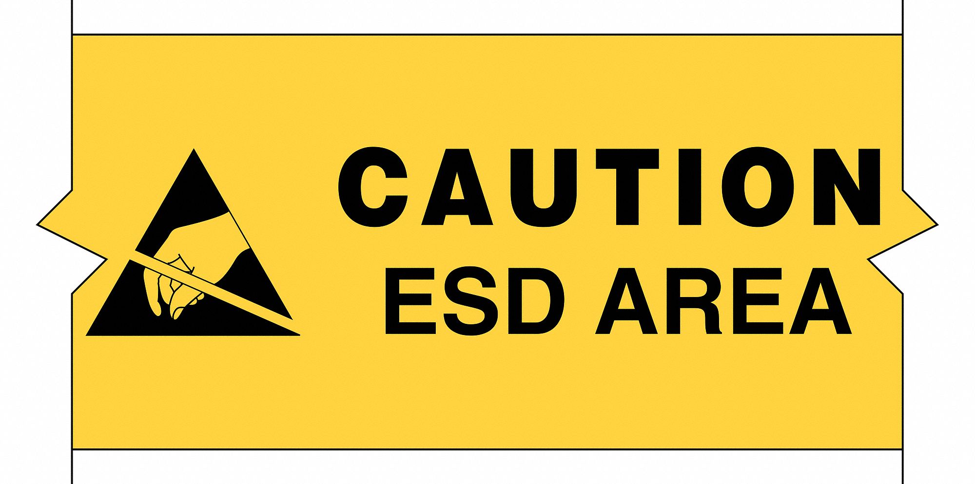 Floor Marking Tape: Message, Message, Black/Yellow, Hazard Warning, 3 in x 100 ft, 8 mil Tape Thick