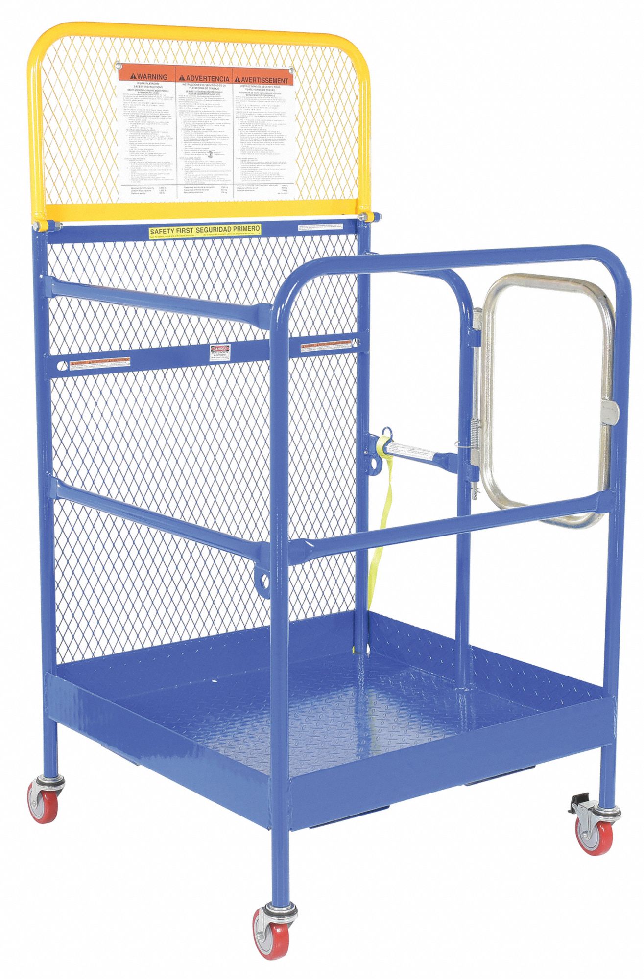 VESTIL WORK PLATFORM, BLUE, STEEL, POWDER COATED FINISH, 36 IN X 36 IN ...