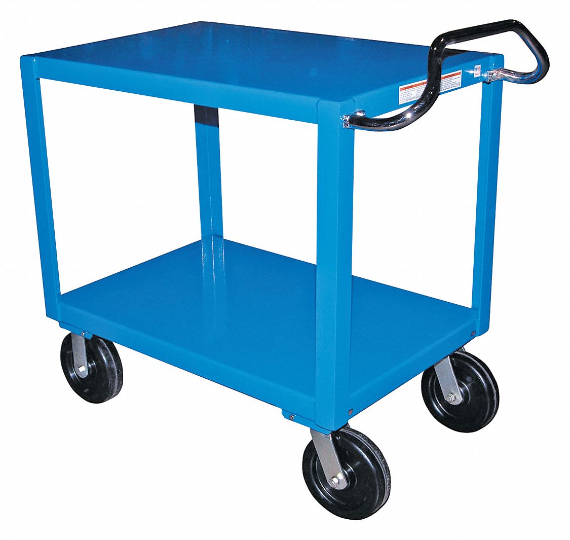 ERGO HANDLE CART, BLUE, 24½ IN W X 41 IN H X 54⅞ IN L, POWDER COATED STEEL, 4,000 LB LOAD CAPACITY