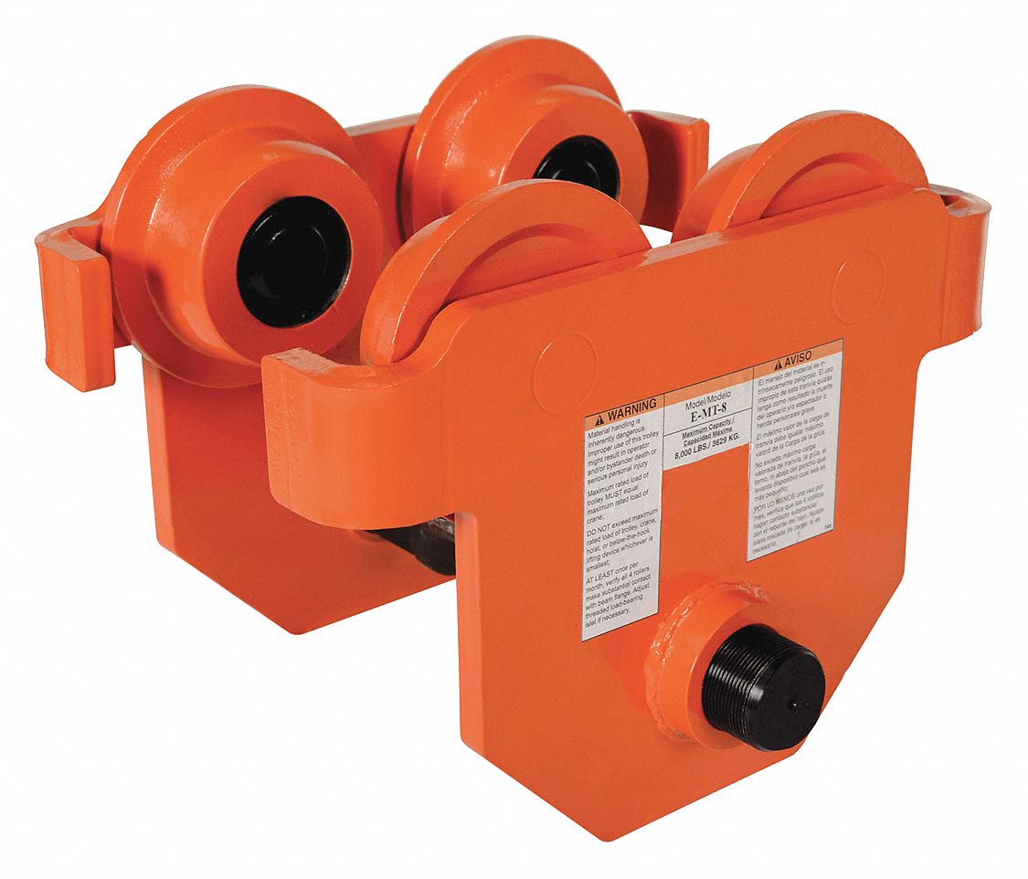 NON-MOTORIZED TROLLEY, FOR USE WITH H/I/M/S/W BEAMS, LOW-PROFILE, 90-DAY WARRANTY