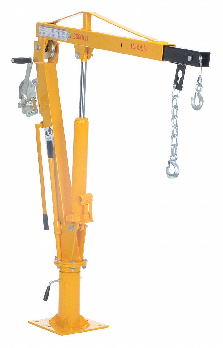 JIB CRANE, STEEL, MANUAL, 1,000 LB MAX. LOAD CAPACITY, 0 IN TO 7.2 FT, 30 IN TO 44 IN