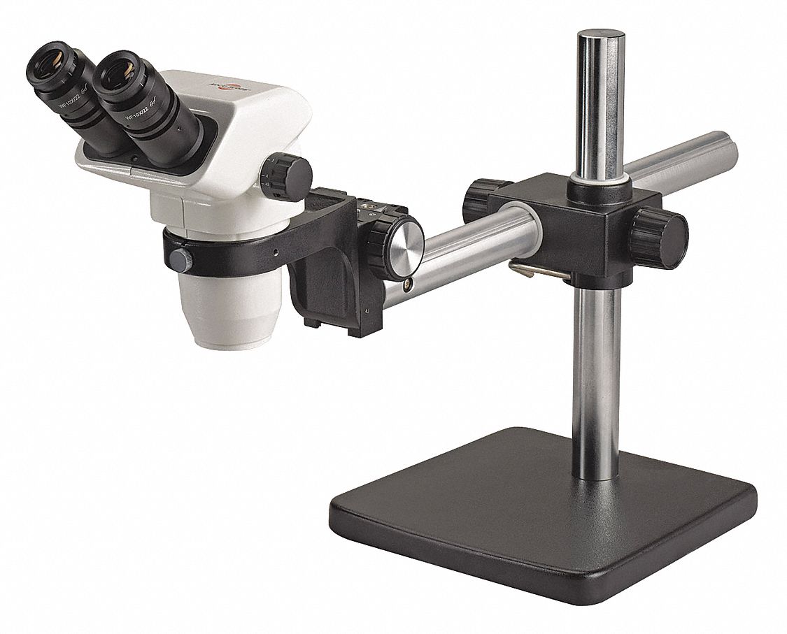 Microscope: Binocular, Boom Stand, Single Arm Boom, 0.67X to 45X, 1 1