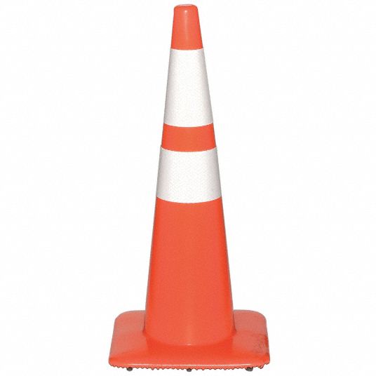 Traffic Cone: TBD Pending PI, Reflective, Orange, PVC, (1) 4 in/(1) 6 ...