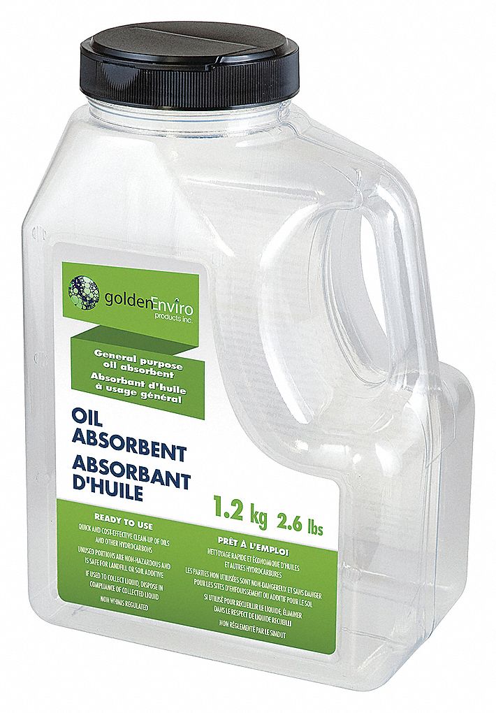 ABSORBANT D'HUILE,POUDRE DE GRANULÉS BLCS,BIDON 4L,CAPACITÉ 10,1 GALLONS